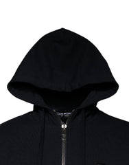 Dolce & Gabbana Blue Logo Full Zip Hooded Sweatshirt Sweater