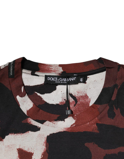 Dolce &amp; Gabbana Flerfarget Kamuflasje T-skjorte med rund hals