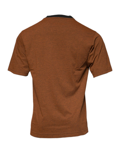 Dolce &amp; Gabbana Brun DG-logo Polyester-T-skjorte med rund hals