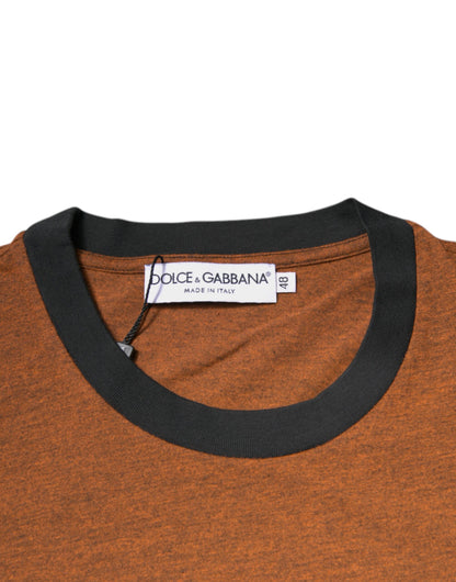 Dolce &amp; Gabbana Brun DG-logo Polyester-T-skjorte med rund hals