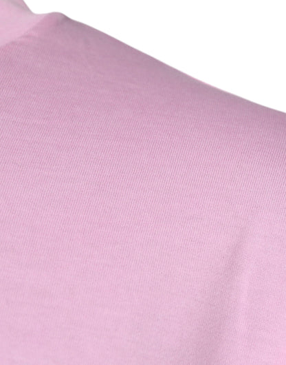 Dolce &amp; Gabbana Rosa Logo Print Bomulls-T-skjorte med rund hals