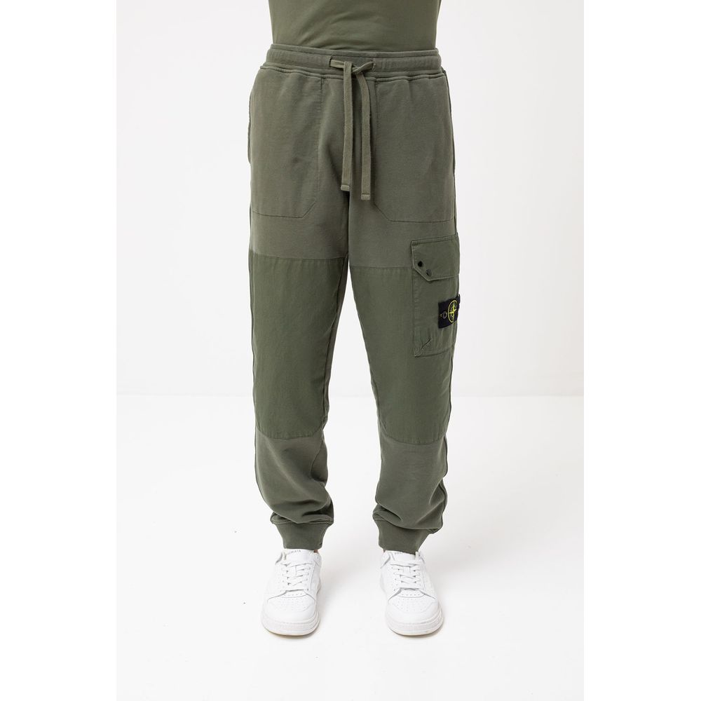 Stone Island grønne bomullstreningsbukser for menn