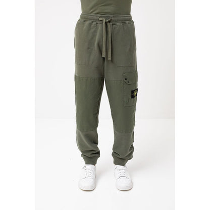 Stone Island grønne bomullstreningsbukser for menn
