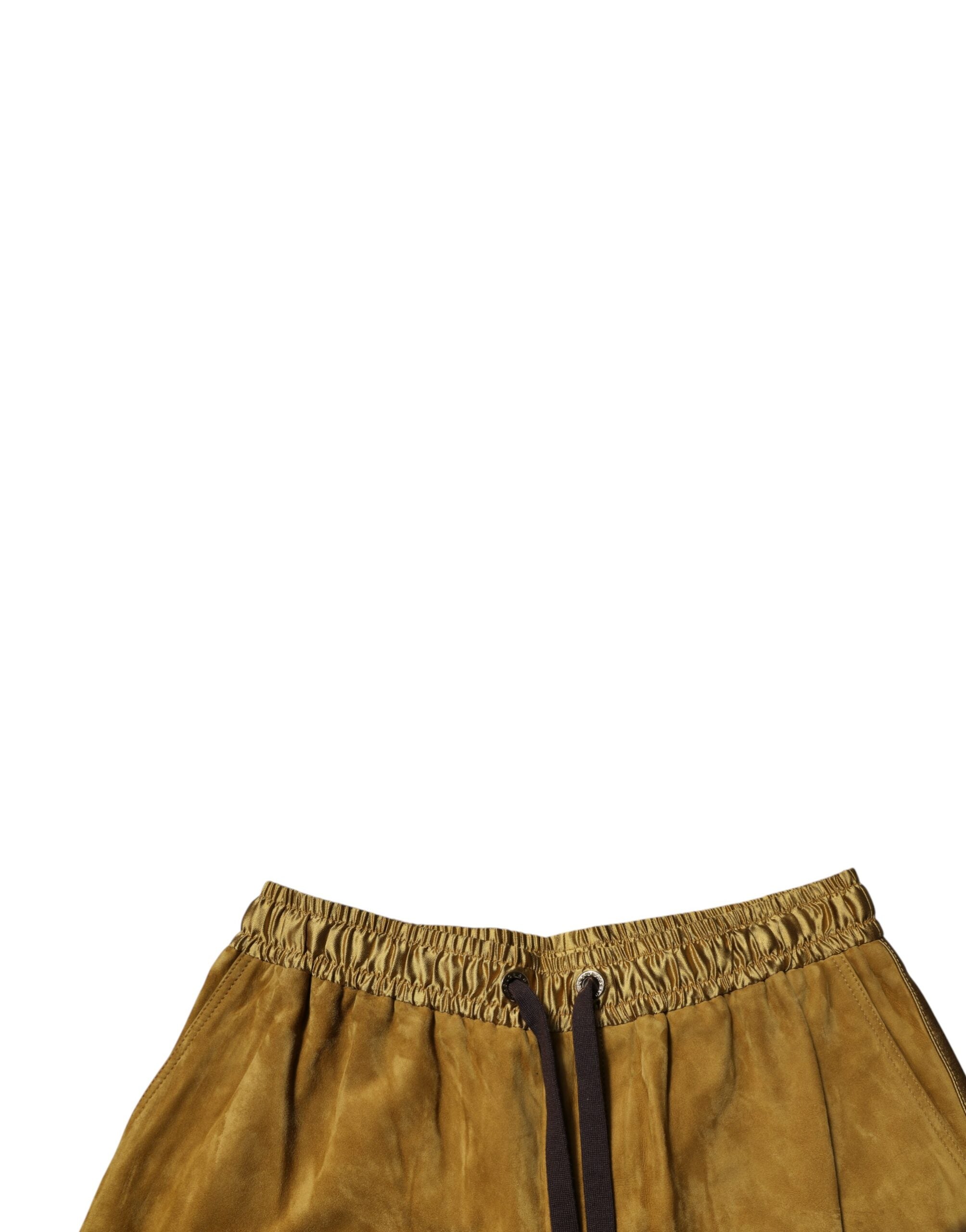 Bruna Bermudashorts i lammskinnsmocka för män
