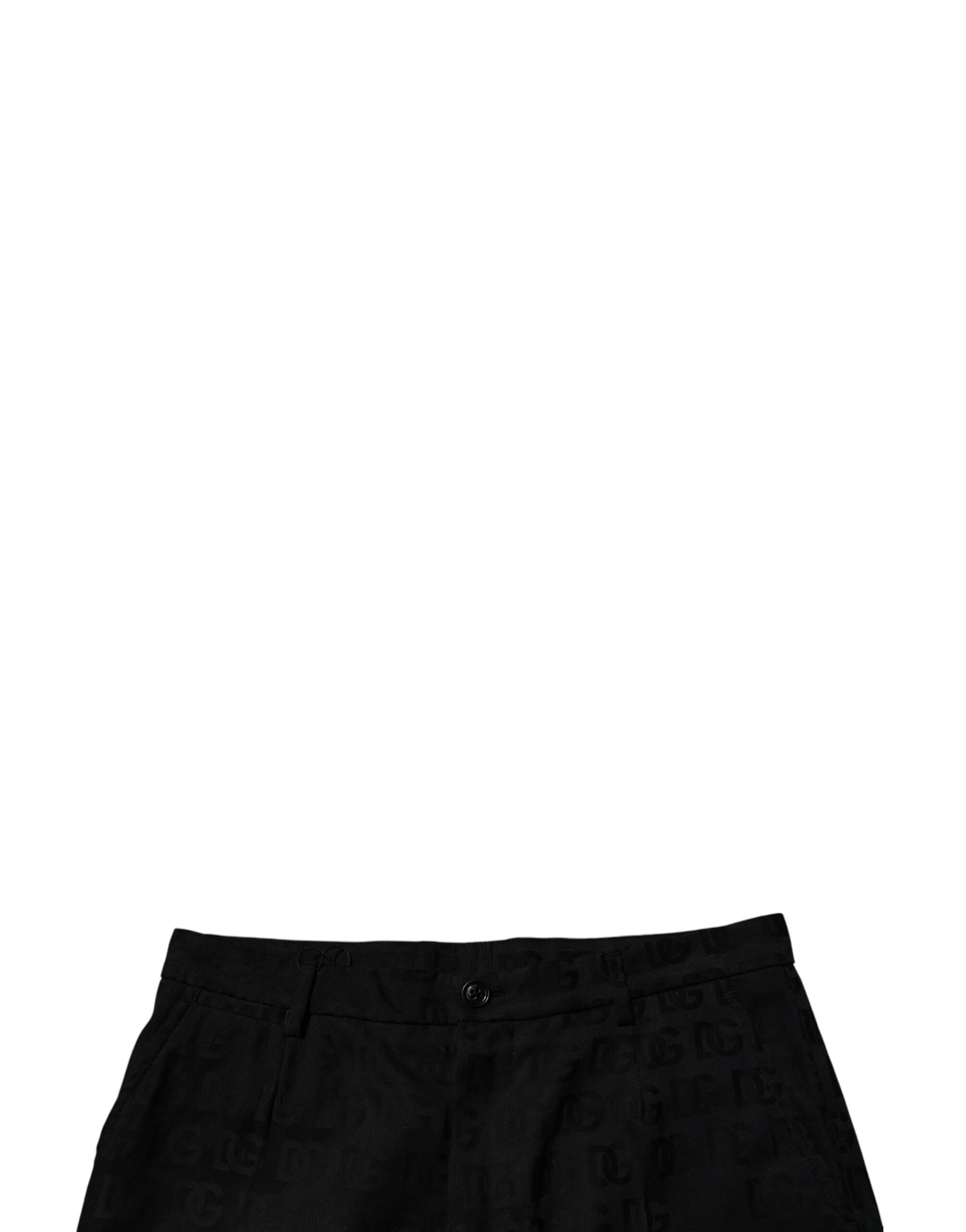 Svarta bomulls chinoshorts med medelhög midja