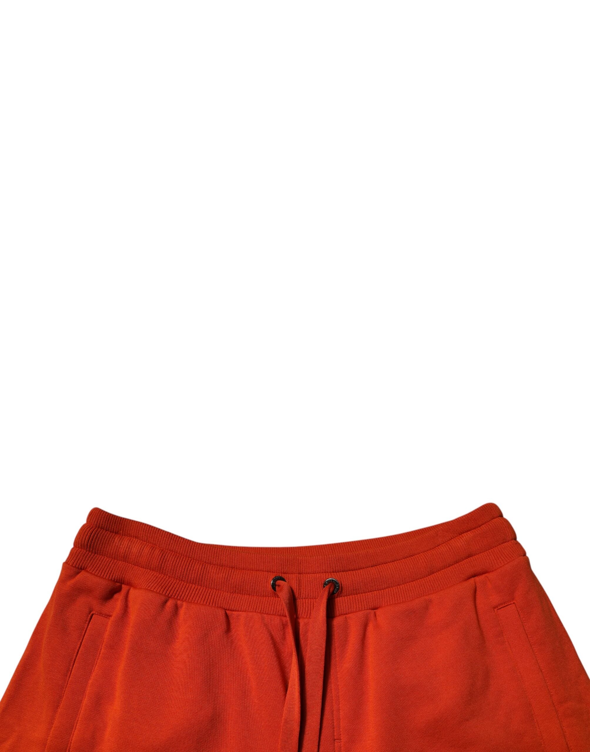Röda bomullsblandade bermudashorts med medelhög midja för män