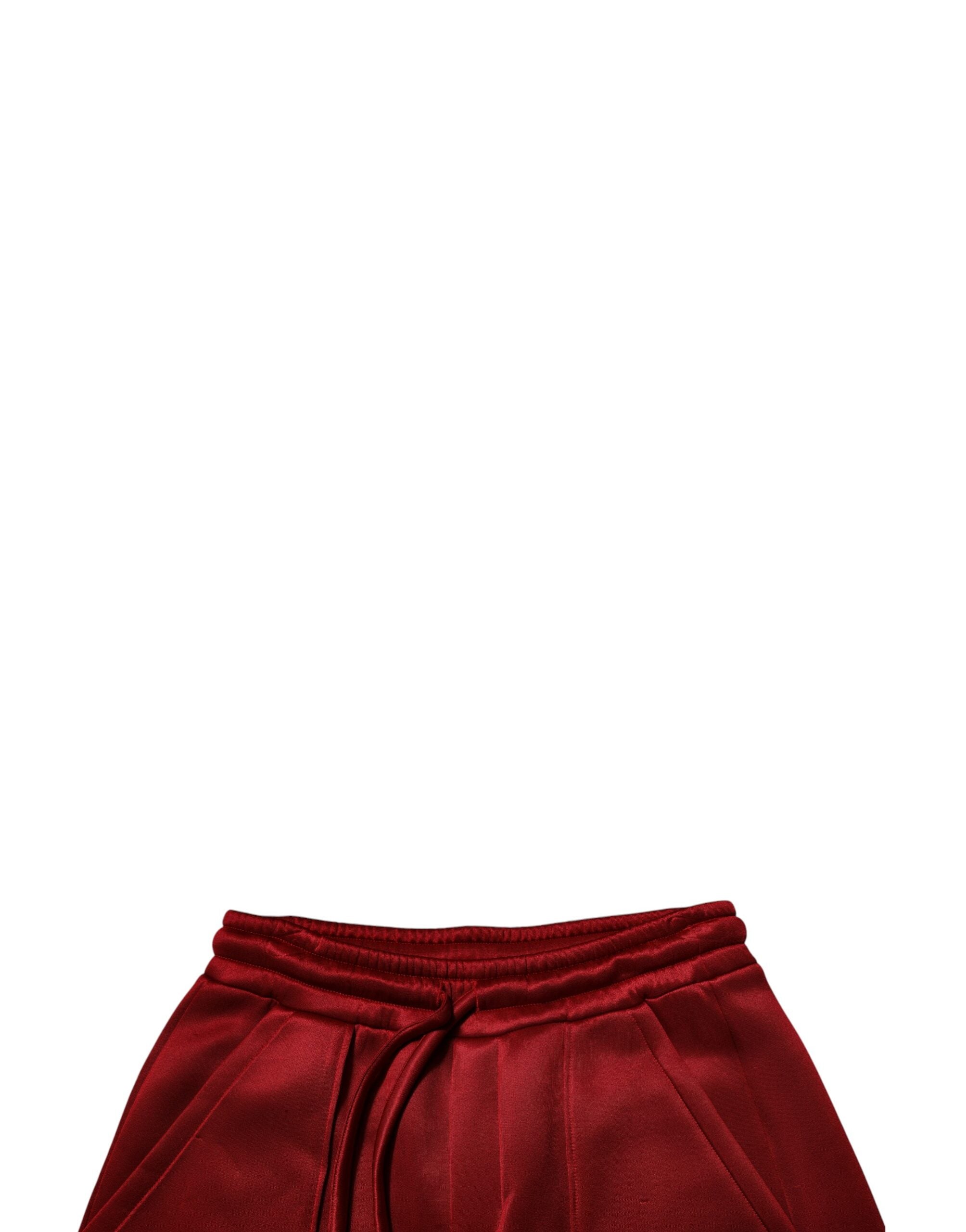 Rödbruna viskosnylon bermudashorts med medelhög midja