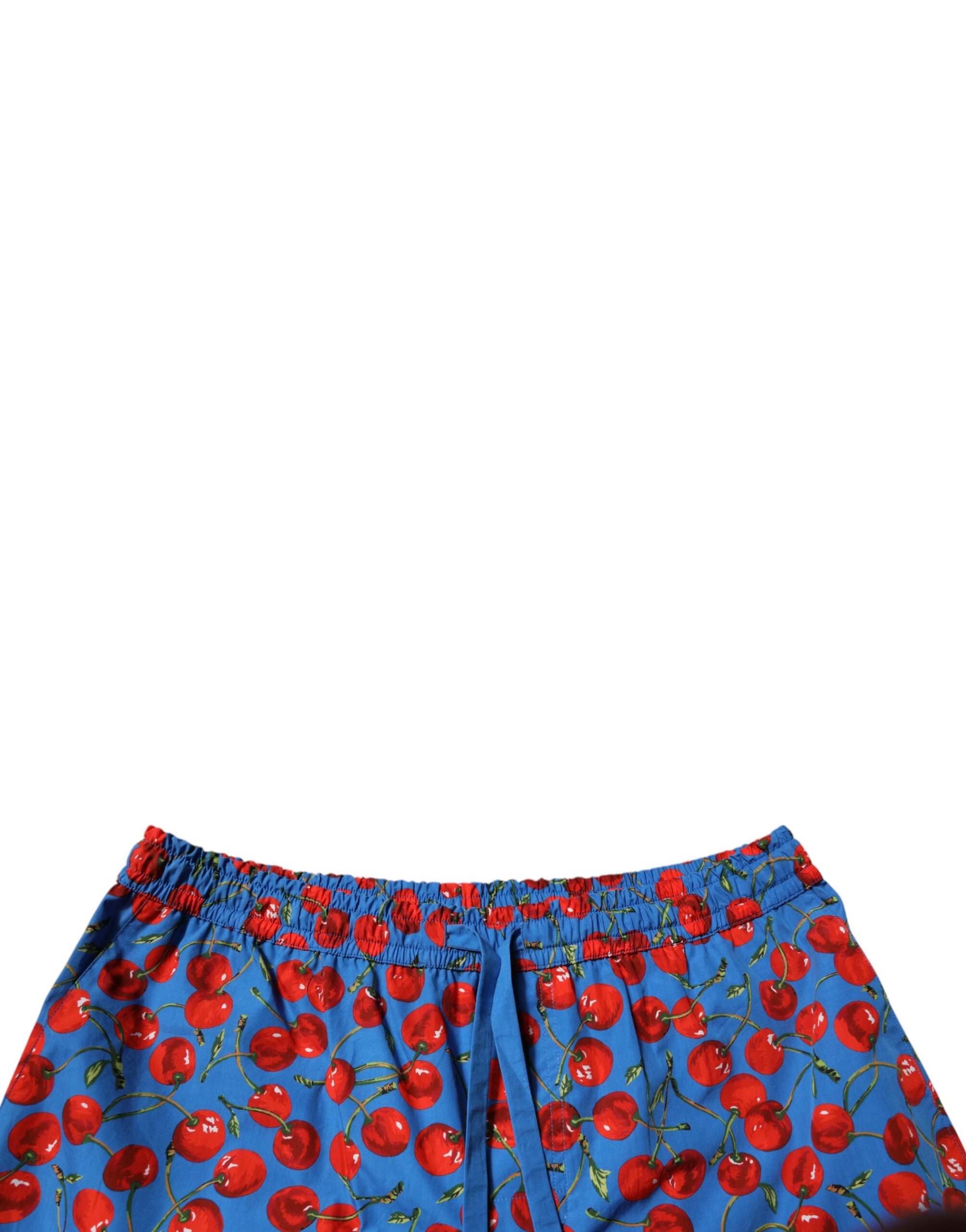 Blå körsbärsmönster bomullsbermudashorts för män
