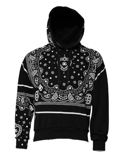 Dolce &amp; Gabbana Svart Bandana Hooded Herrtröja Tröja