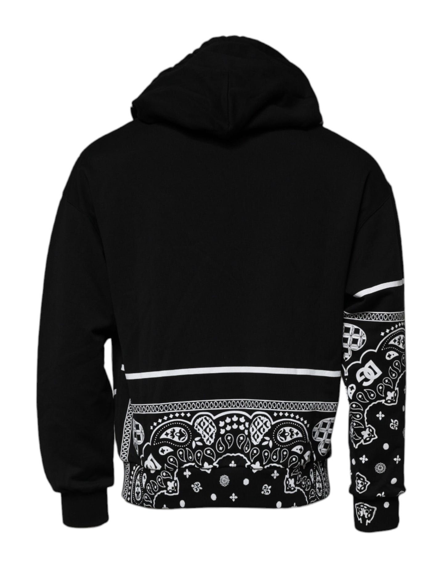 Dolce &amp; Gabbana Svart Bandana Hooded Herrtröja Tröja