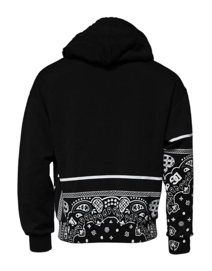 Dolce &amp; Gabbana Svart Bandana Hooded Herrtröja Tröja