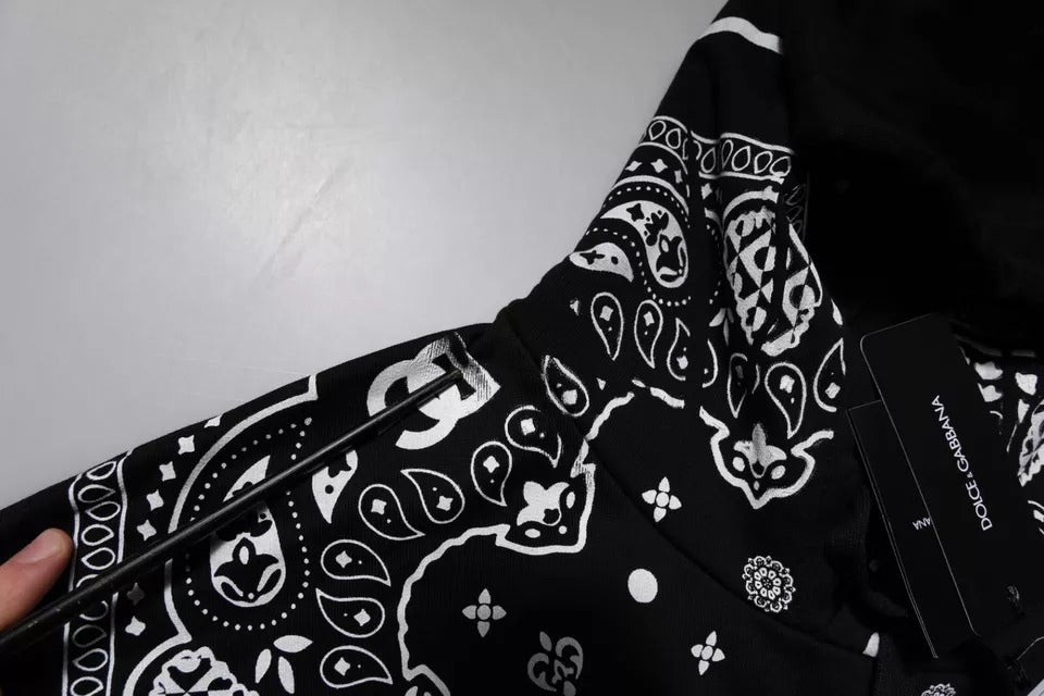 Dolce &amp; Gabbana Svart Bandana Hooded Herrtröja Tröja