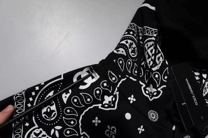 Dolce &amp; Gabbana Svart Bandana Hooded Herrtröja Tröja