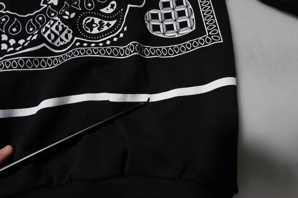 Dolce &amp; Gabbana Svart Bandana Hooded Herrtröja Tröja