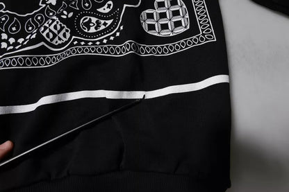 Dolce &amp; Gabbana Svart Bandana Hooded Herrtröja Tröja