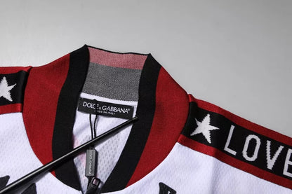Dolce &amp; Gabbana Flerfarget King Panda-trykk T-skjorte med glidelåskrage