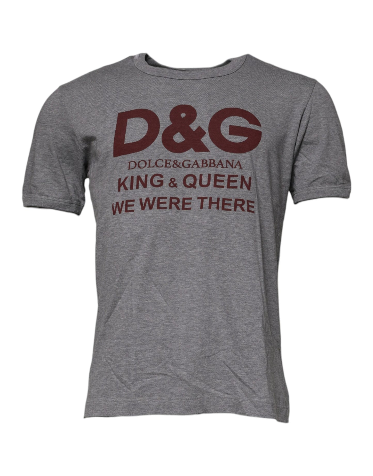 Dolce &amp; Gabbana Grå Logo Print Bomull Rund Hals Herre T-skjorte