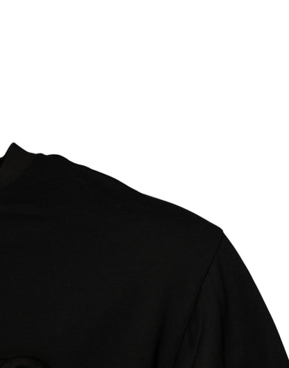 Dolce &amp; Gabbana svart DG-logo bomulls-T-skjorte med rund hals