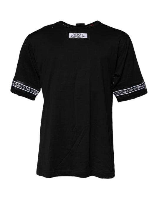 Dolce &amp; Gabbana Svart #DGMILLENNIALS Bomulls-T-skjorte med rund hals