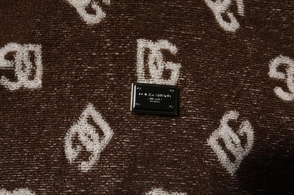 Dolce &amp; Gabbana Brun Logo Monogram Bomulls-T-skjorte med rund hals