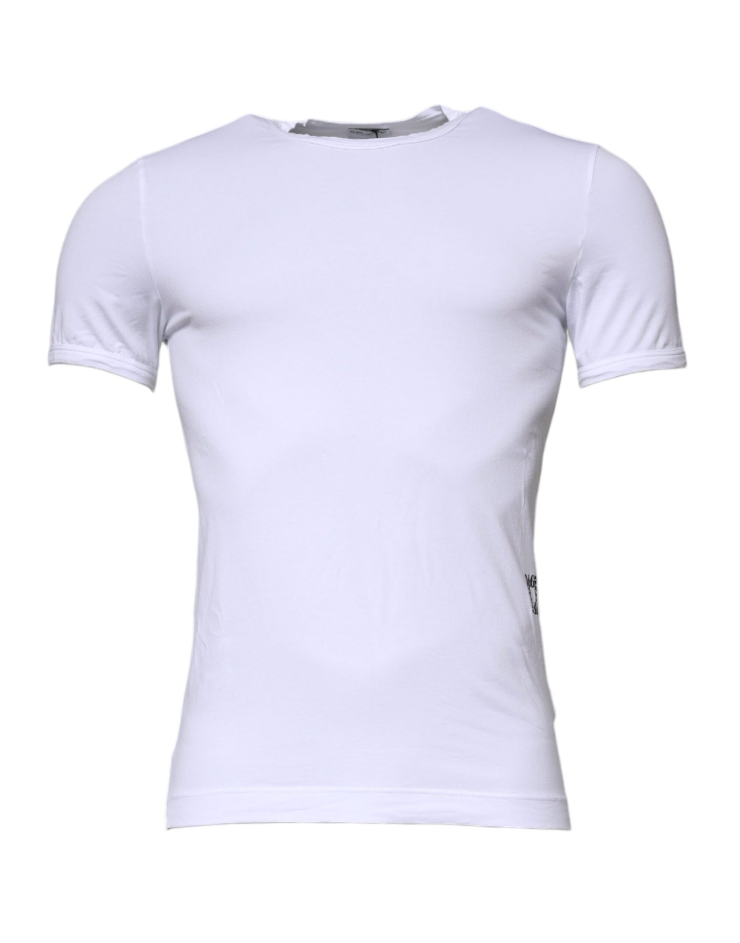Dolce &amp; Gabbana Hvit Bomulls Stretch Crewneck Undertøy T-skjorte