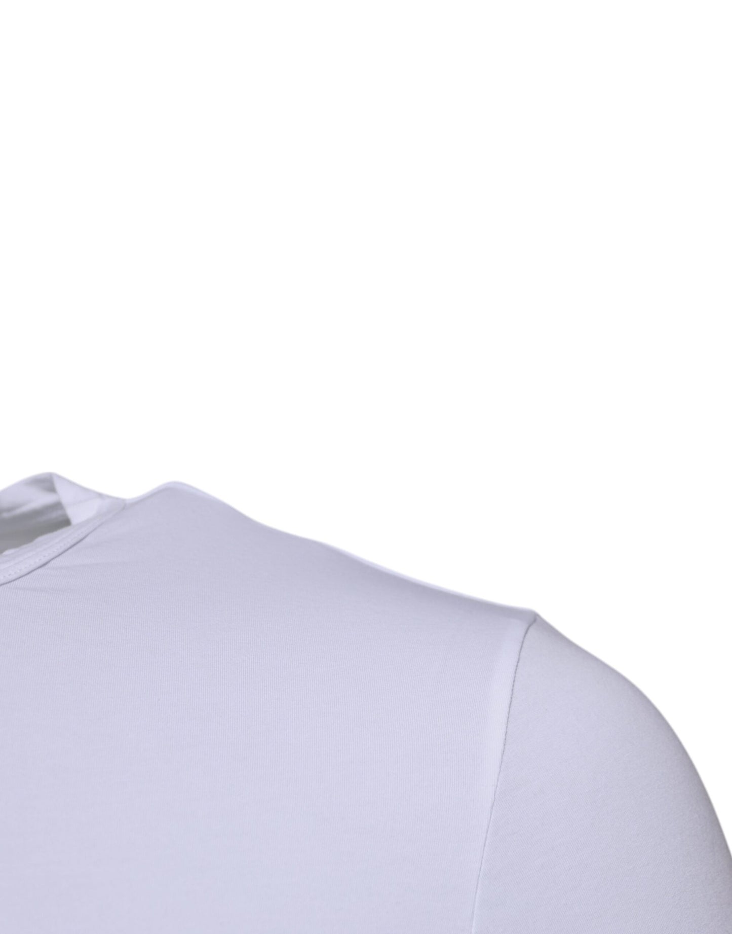 Dolce &amp; Gabbana Hvit Bomulls Stretch Crewneck Undertøy T-skjorte