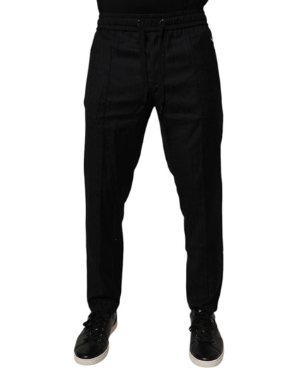 Dolce &amp; Gabbana svarta joggingbyxor i ull