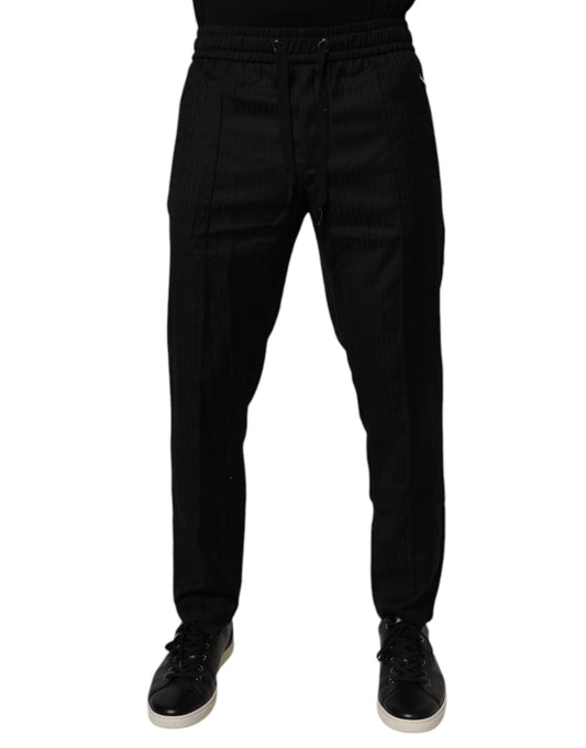 Dolce &amp; Gabbana svarta joggingbyxor i ull