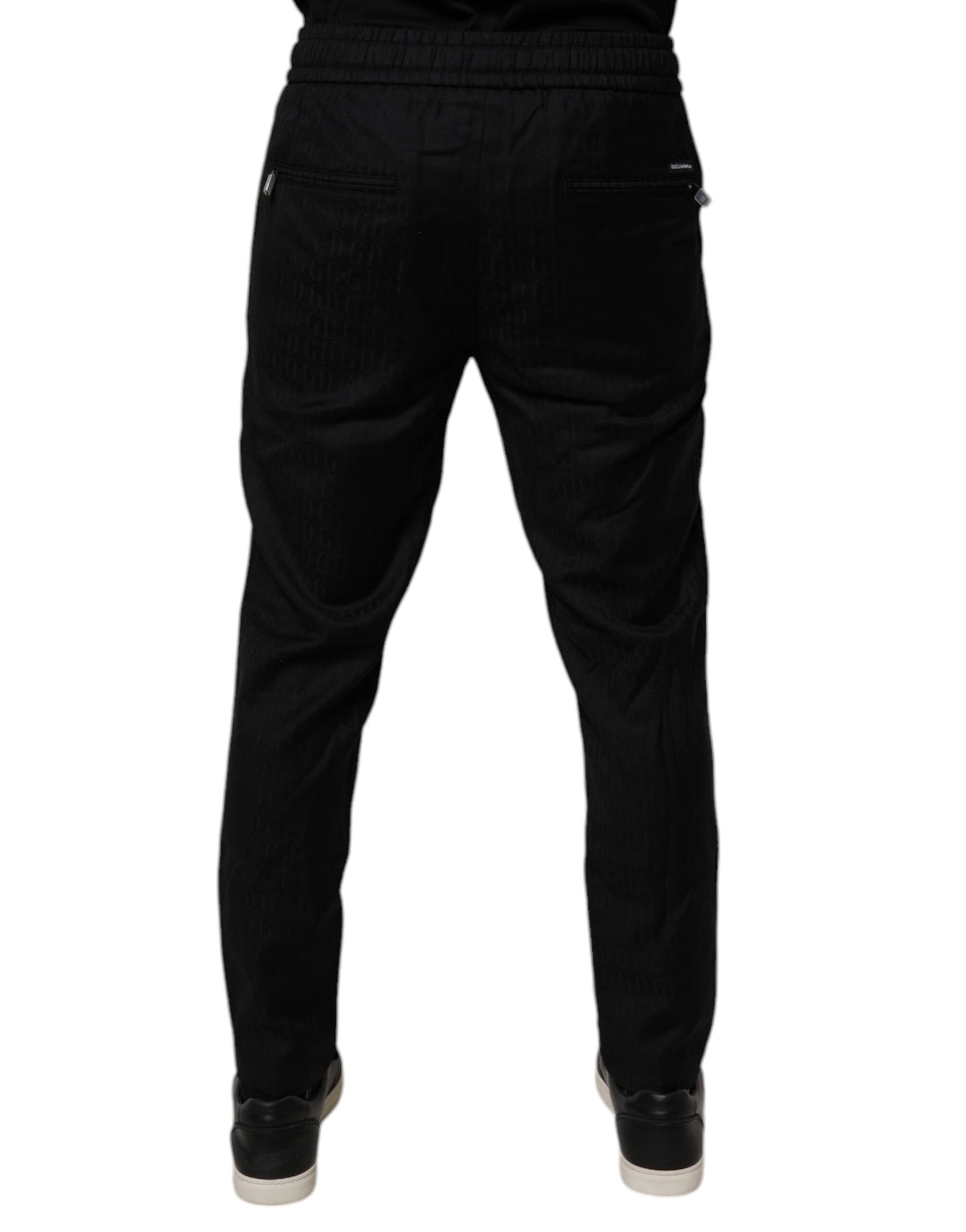 Dolce &amp; Gabbana svarta joggingbyxor i ull