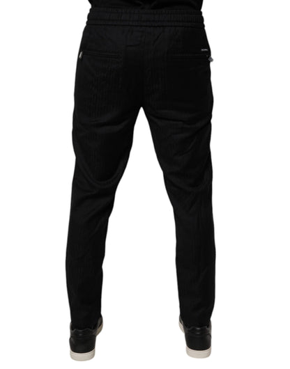 Dolce &amp; Gabbana svarta joggingbyxor i ull