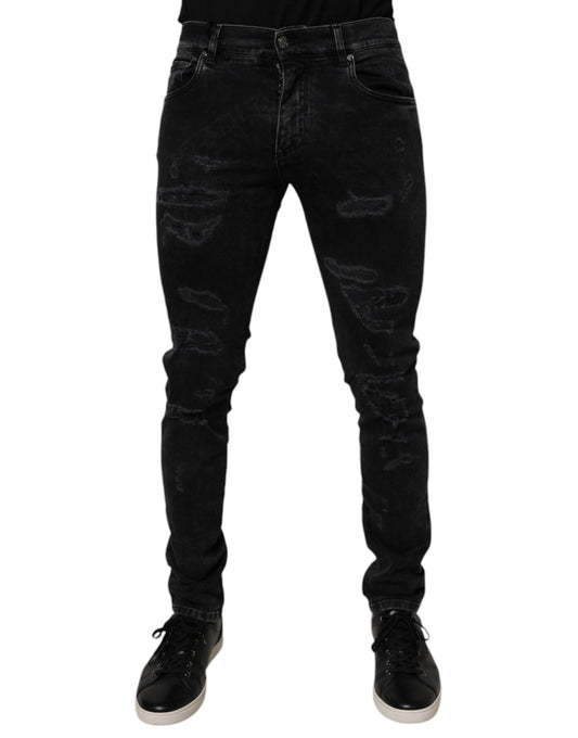 Dolce &amp; Gabbana Svarta Skinny Jeans i Bomull för Herrar