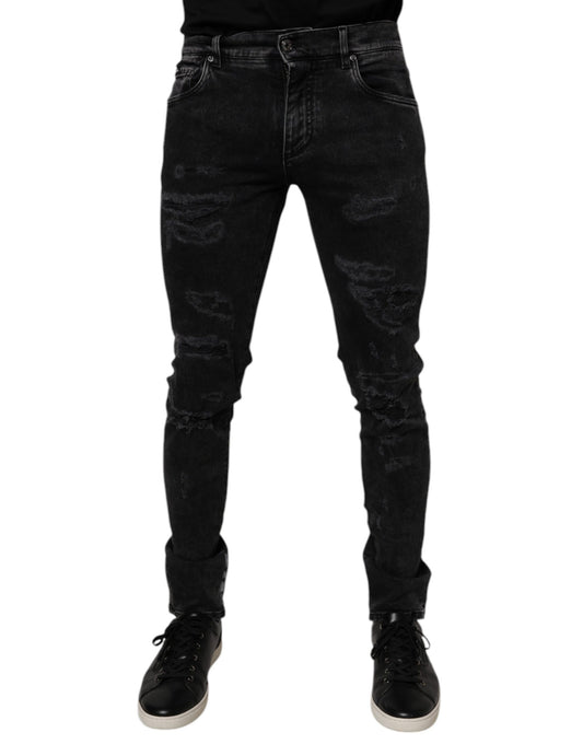 Dolce &amp; Gabbana Svarta Skinny Jeans i Bomull för Herrar