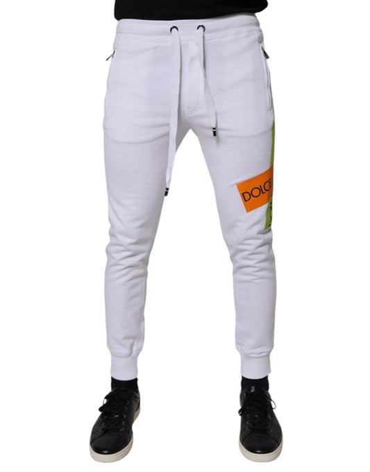 Dolce &amp; Gabbana vita joggingbyxor med bomullslogotyp