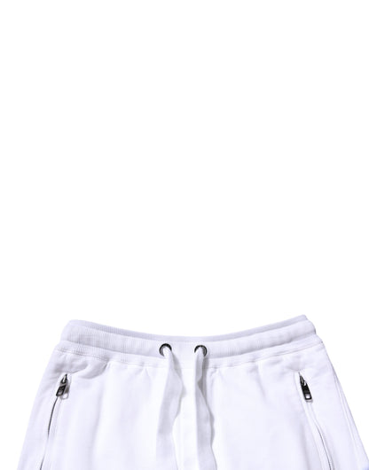 Dolce &amp; Gabbana hvite bomullsjoggebukser med logo