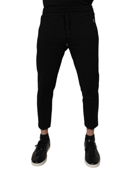 Dolce &amp; Gabbana svarta joggingbyxor i bomull