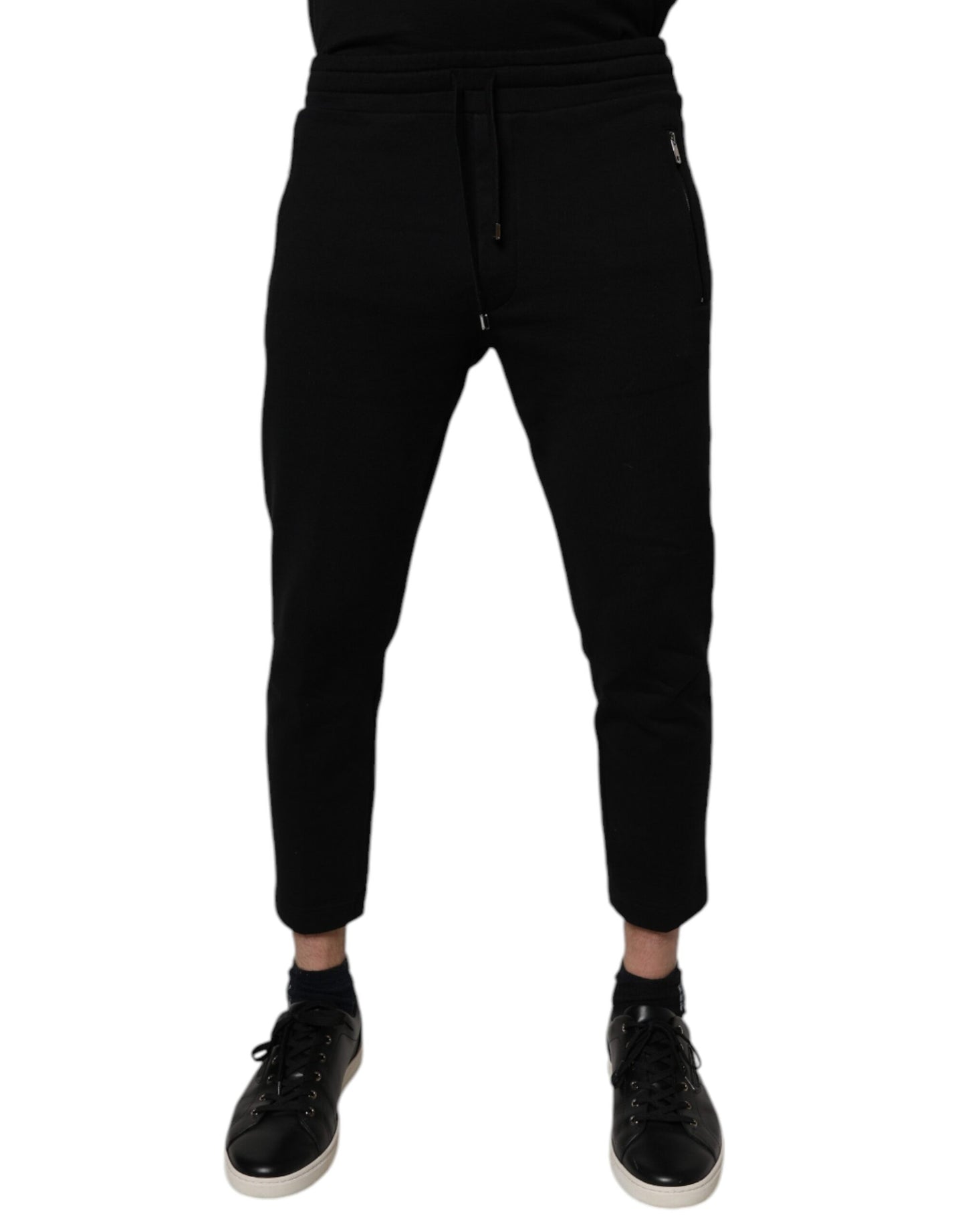 Dolce &amp; Gabbana svarta joggingbyxor i bomull
