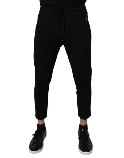 Dolce &amp; Gabbana svarta joggingbyxor i bomull