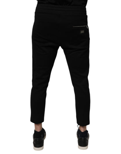 Dolce &amp; Gabbana svarta joggingbyxor i bomull