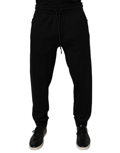 Dolce &amp; Gabbana svarta joggingbyxor i bomull