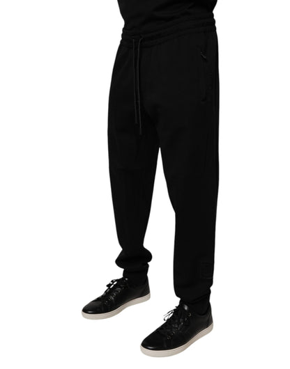 Dolce &amp; Gabbana svarta joggingbyxor i bomull