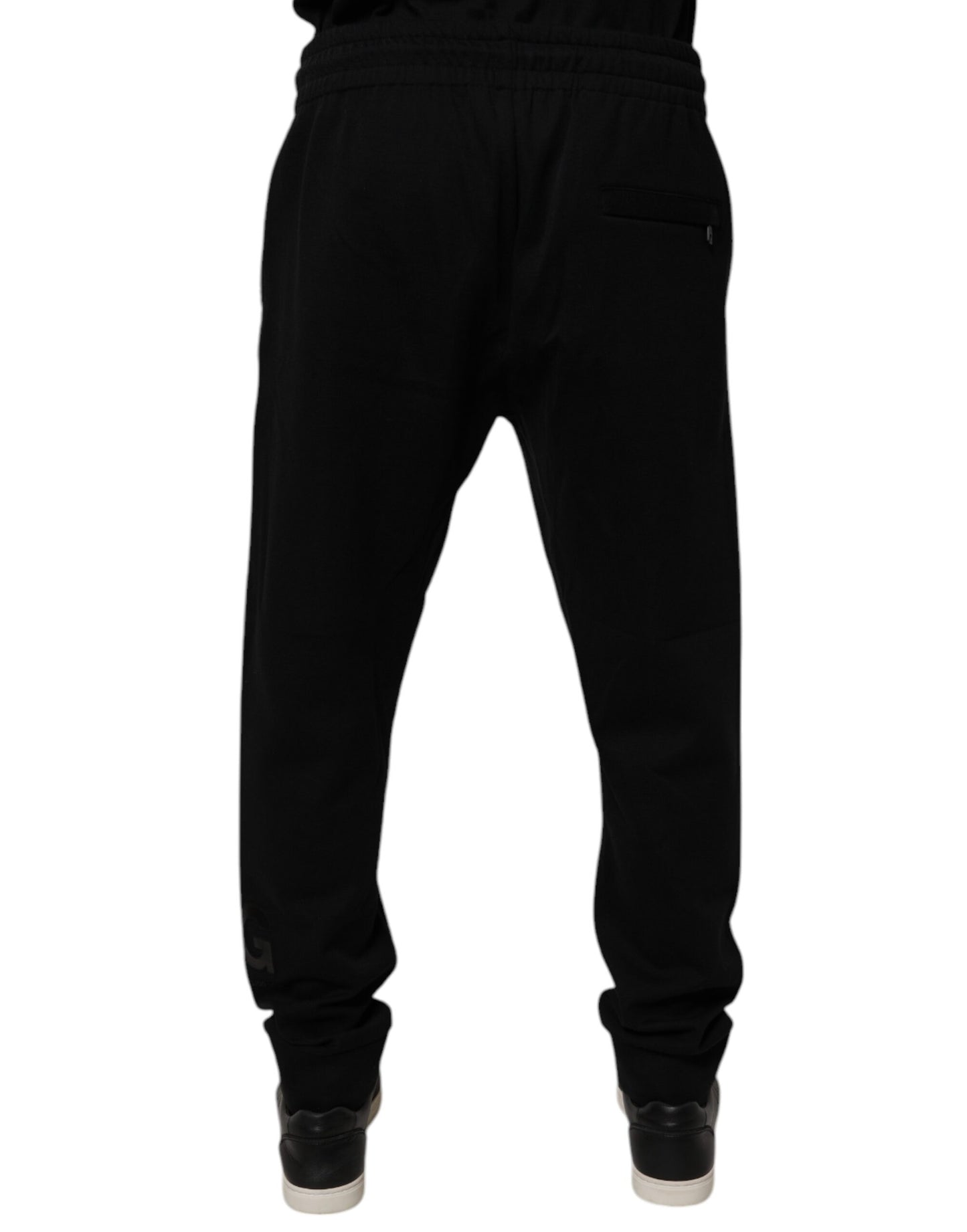 Dolce &amp; Gabbana svarta joggingbyxor i bomull
