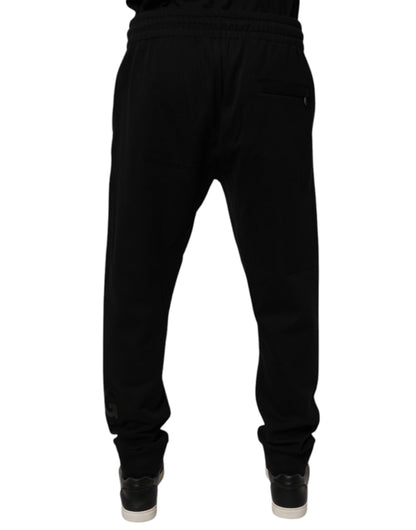 Dolce &amp; Gabbana svarta joggingbyxor i bomull