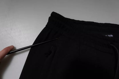 Dolce &amp; Gabbana svarta joggingbyxor i bomull