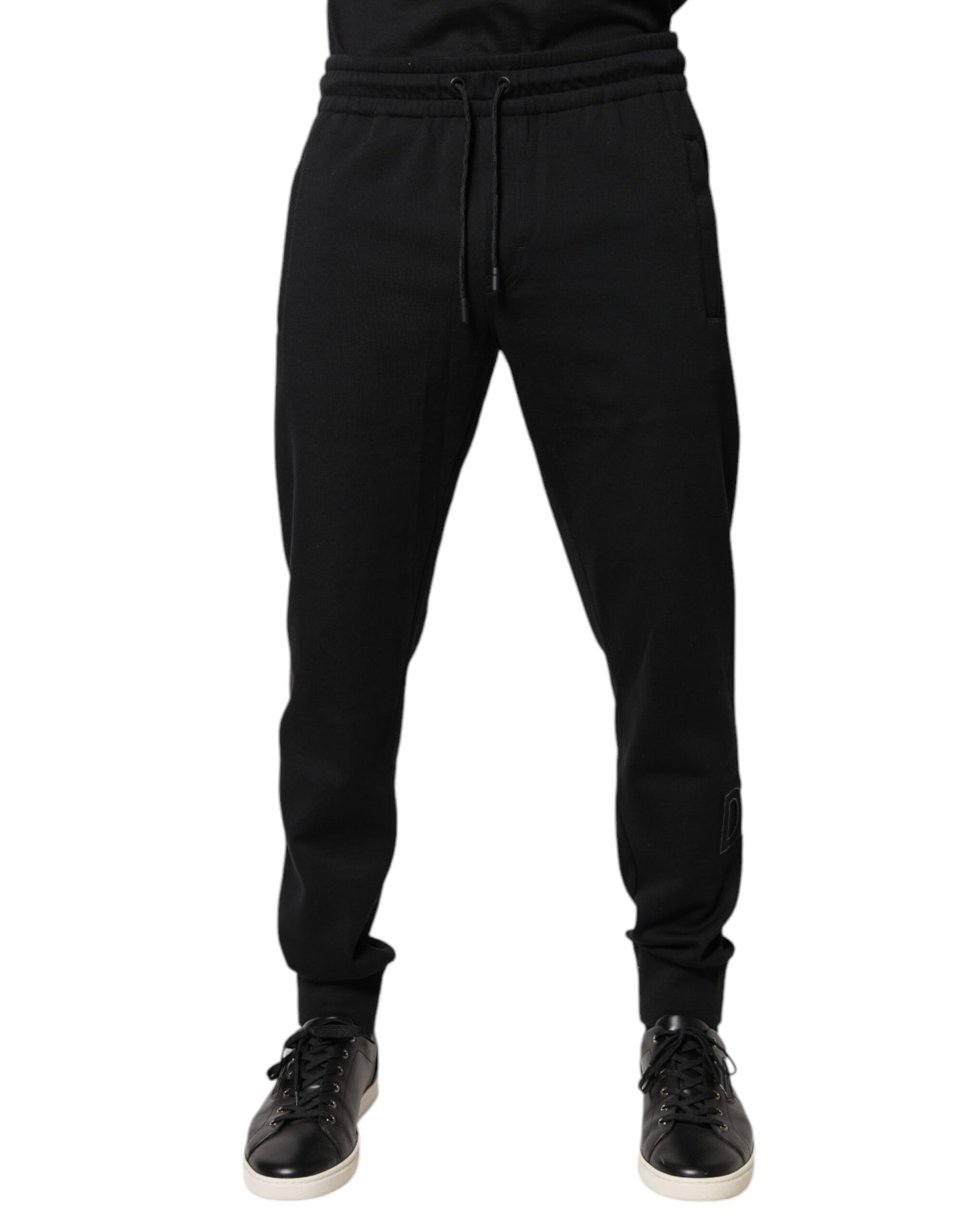 Dolce &amp; Gabbana svarta joggingbyxor i bomull