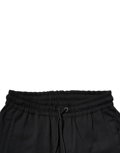 Dolce &amp; Gabbana svarta joggingbyxor i bomull