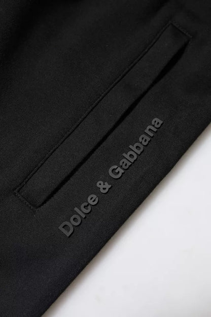 Dolce &amp; Gabbana svarta joggingbyxor i bomull