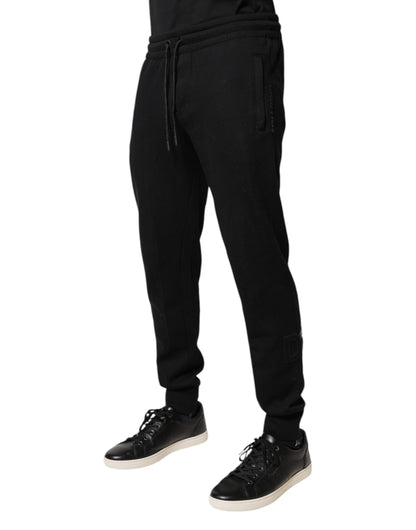 Dolce &amp; Gabbana svarta joggingbyxor i bomull