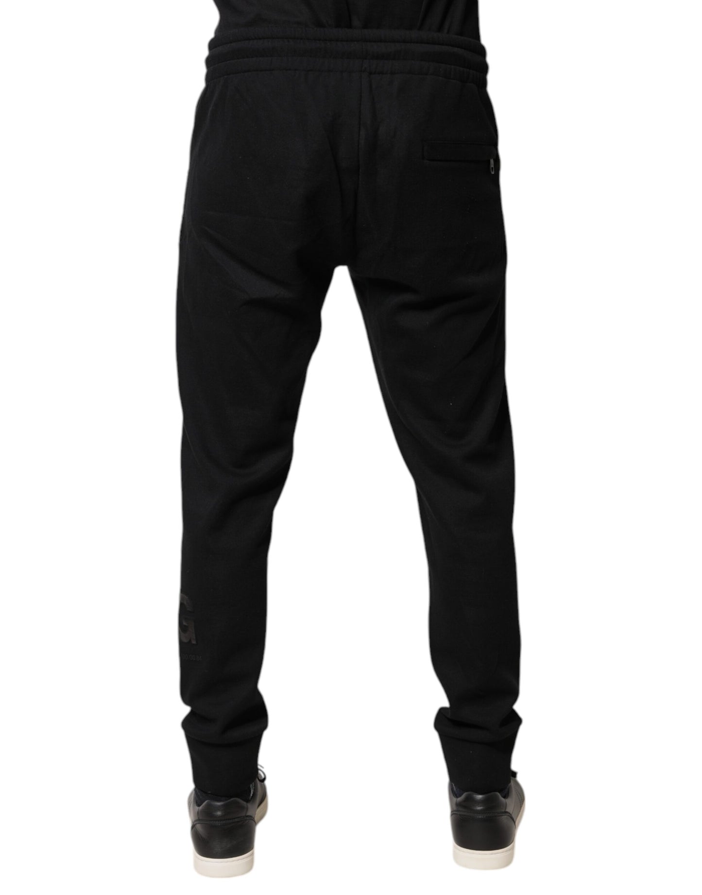 Dolce &amp; Gabbana svarta joggingbyxor i bomull