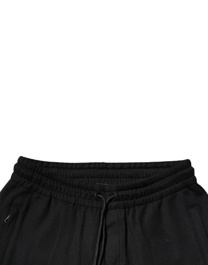 Dolce &amp; Gabbana svarta joggingbyxor i bomull