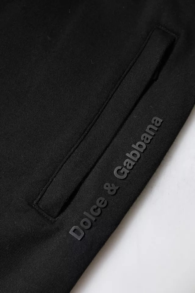 Dolce &amp; Gabbana svarta joggingbyxor i bomull